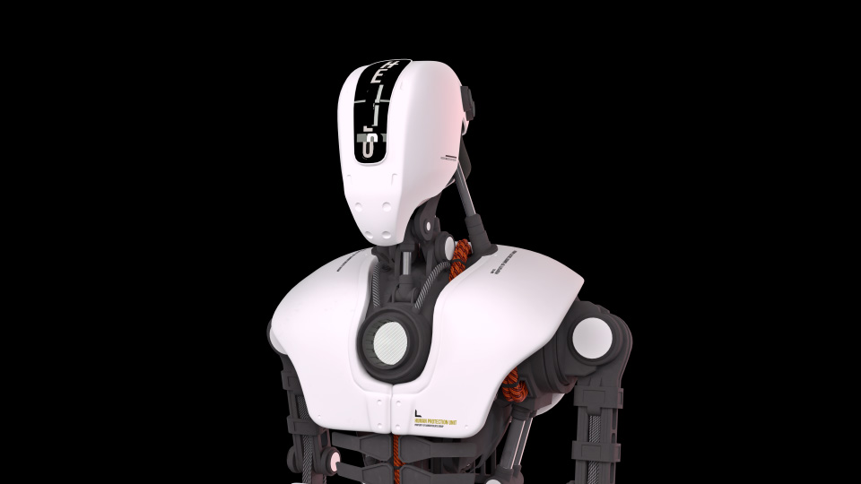 Front view of the robot's upper body.