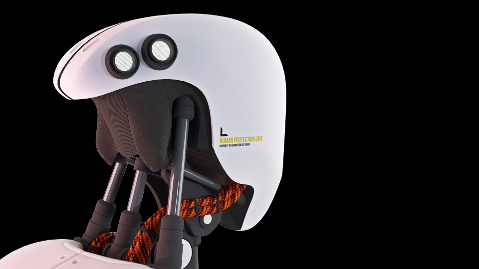 Back view of the robot's head.